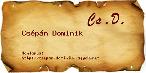 Csépán Dominik névjegykártya